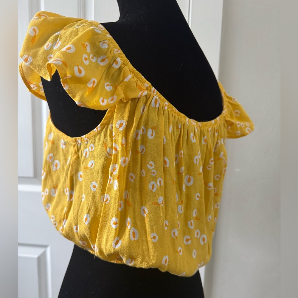 Yellow Ruffled Women's Top - Picture 6 of 7